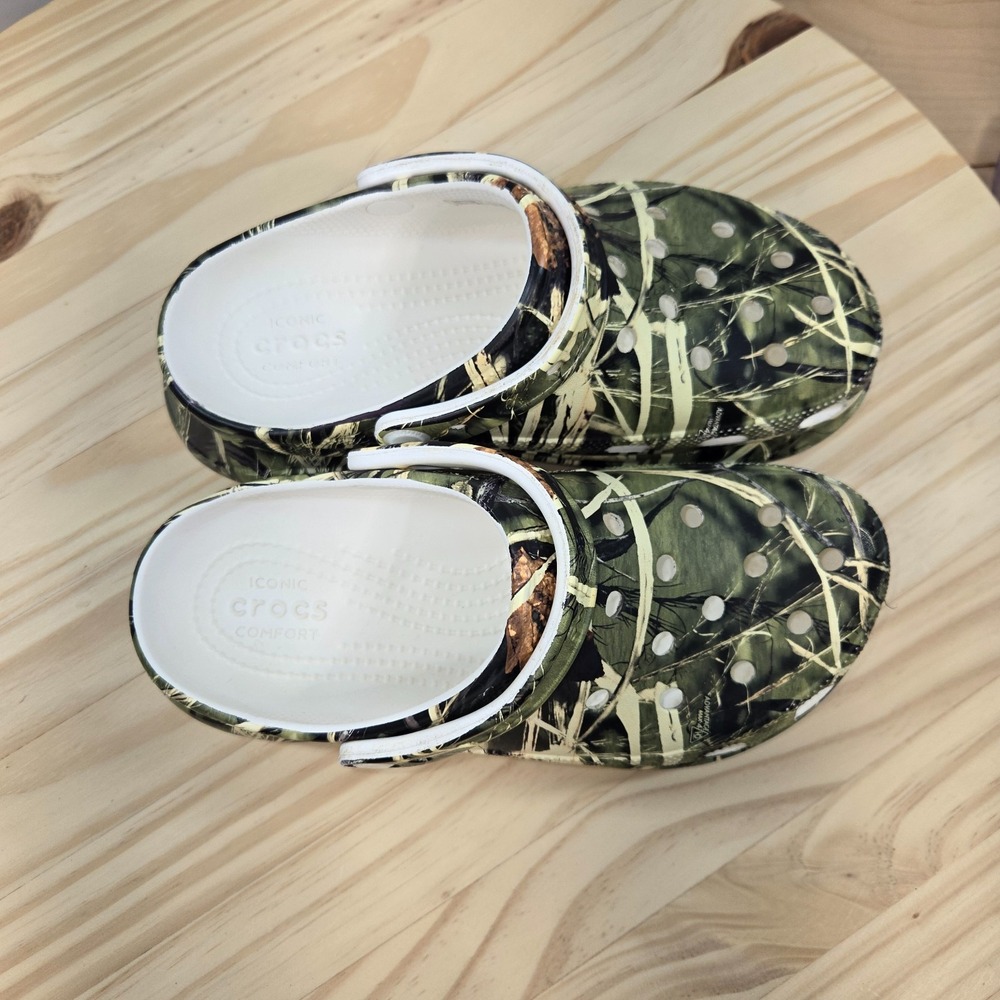 Crocs Classic Bae Platform Clog Mules 206939 Womens Camo Green Size 7 - Picture 8 of 8